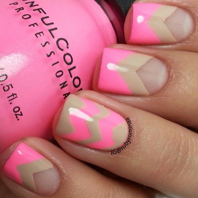 Brown And Pink Nail Designs
 20 Color Block Nail Designs for Beginners Pretty Designs