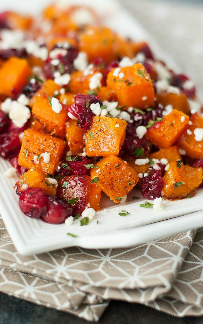 Brunch Vegetable Side Dishes
 Honey Roasted Butternut Squash with Cranberries Feta