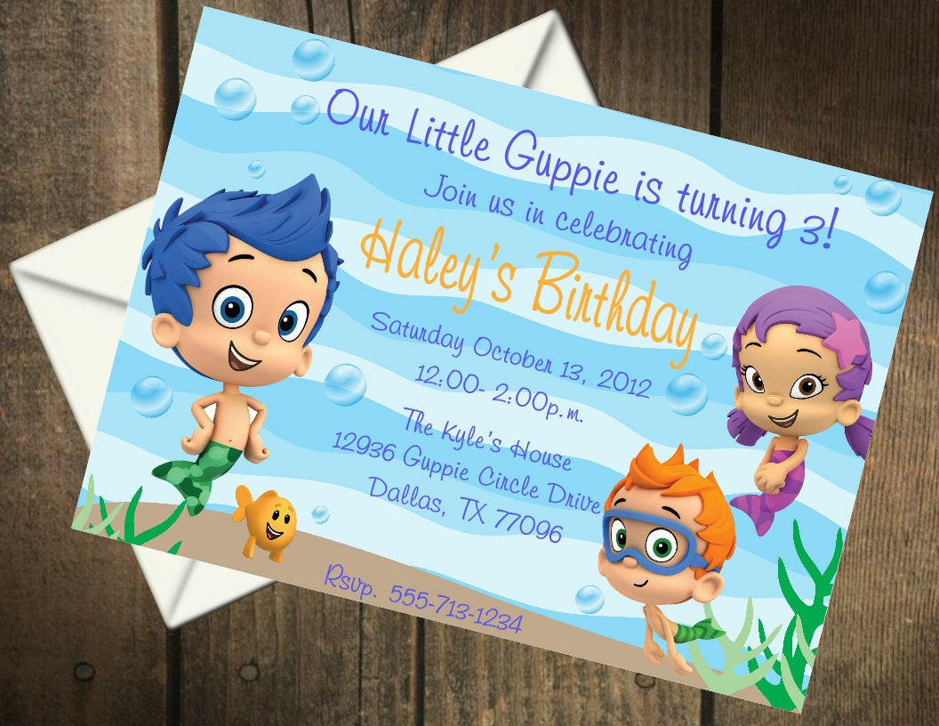 Bubble Guppie Birthday Party
 Bubble Guppies Birthday Party Printable Invitation