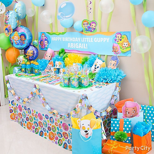 Bubble Guppie Birthday Party
 Bubble Guppies Favor Table Idea Party City