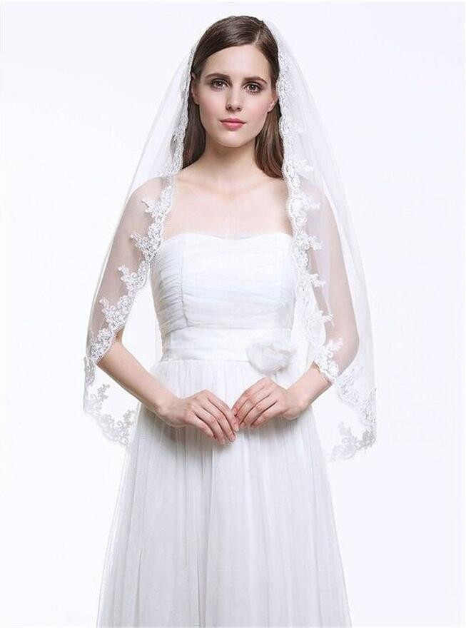 Budget Wedding Veils
 2015 Hot Sale Elegant Short Cheap Wedding Veil Bridal Veil