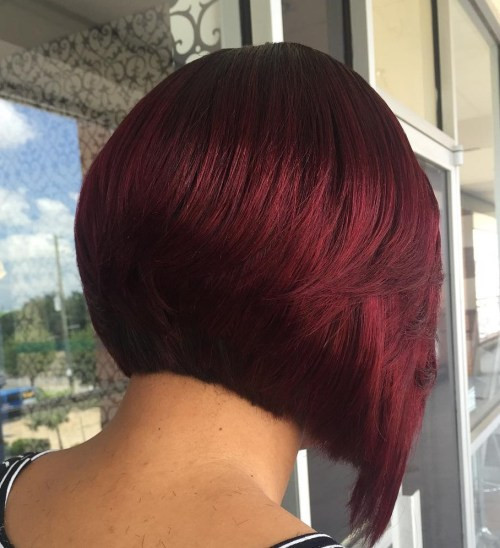 Burgundy Bob Hairstyles
 The Full Stack 50 Hottest Stacked Bob Haircuts