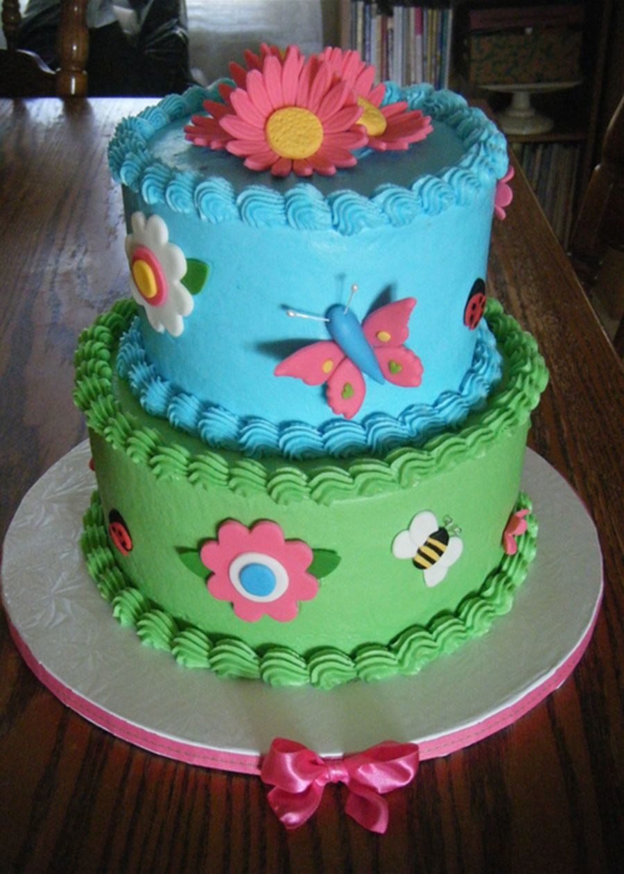 Butterfly Birthday Cakes
 Flower s And Butterflies Birthday Cake CakeCentral