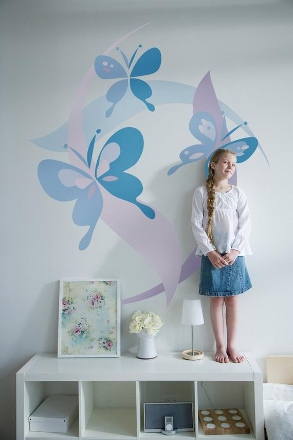 Butterfly Kids Room
 Items similar to DIY Paint by Number Mural Butterfly