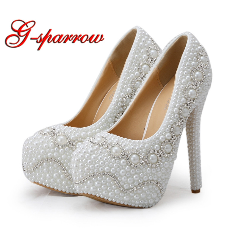 Buy Wedding Shoes
 Aliexpress Buy Wedding Shoes White Color Pearl Women