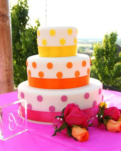 Cake Dots Wedding Cakes Llc Columbus Oh
 Pink orange yellow polka dot cake CAKE ONE HUNDRED SEVENTY