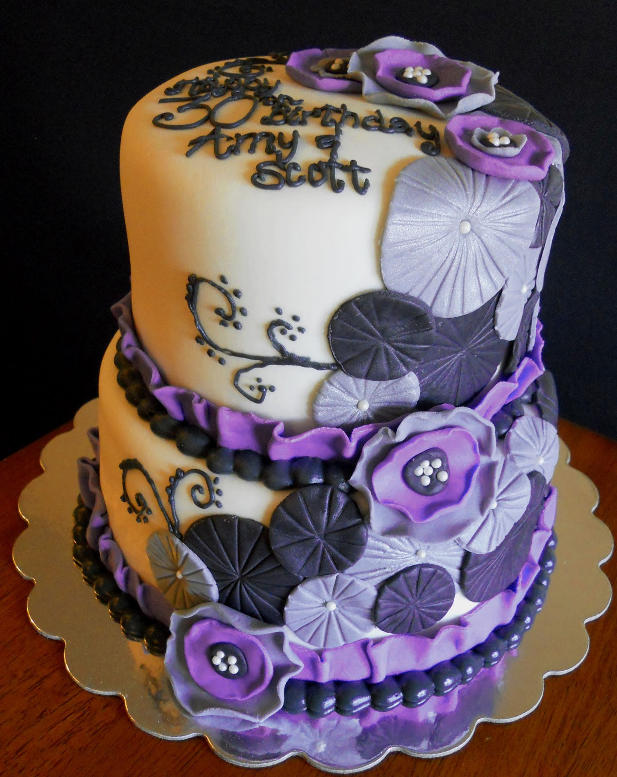 Cake For Birthday
 Lin s Kitchen Purple Black and Silver Birthday Cake