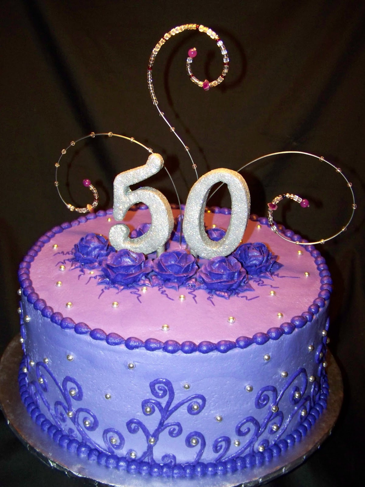 Cake For Birthday
 Cakes by Kristen H Purple and Bling 50th Birthday Cake
