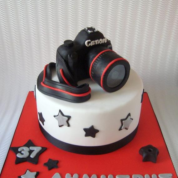 Camera Birthday Cake
 Camera Cake Topper 3D Fondant Digital by SweetCakeByAnastasia