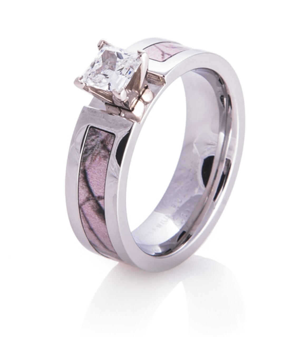 Camo Diamond Wedding Rings
 Realtree AP Pink Camo Engagement Ring Titanium Buzz