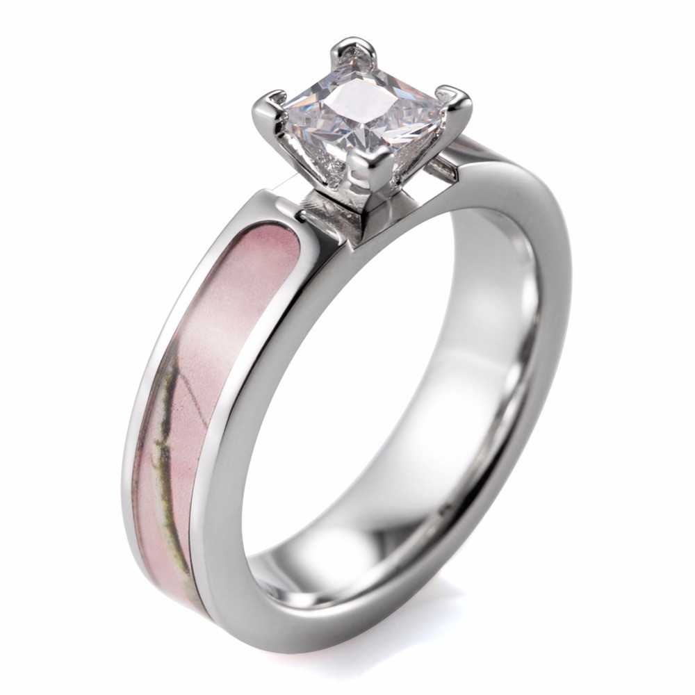 Camo Diamond Wedding Rings
 Brilliant pink camo wedding ring sets Matvuk