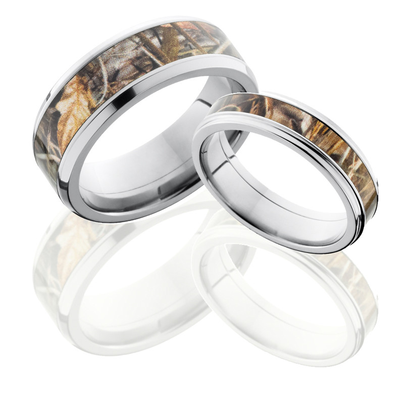 Camo Wedding Ring Set
 His and Hers Camo Wedding Ring Sets