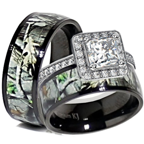 Camo Wedding Ring Set
 Unique & Exclusive handmade fashion jewelry & rings for