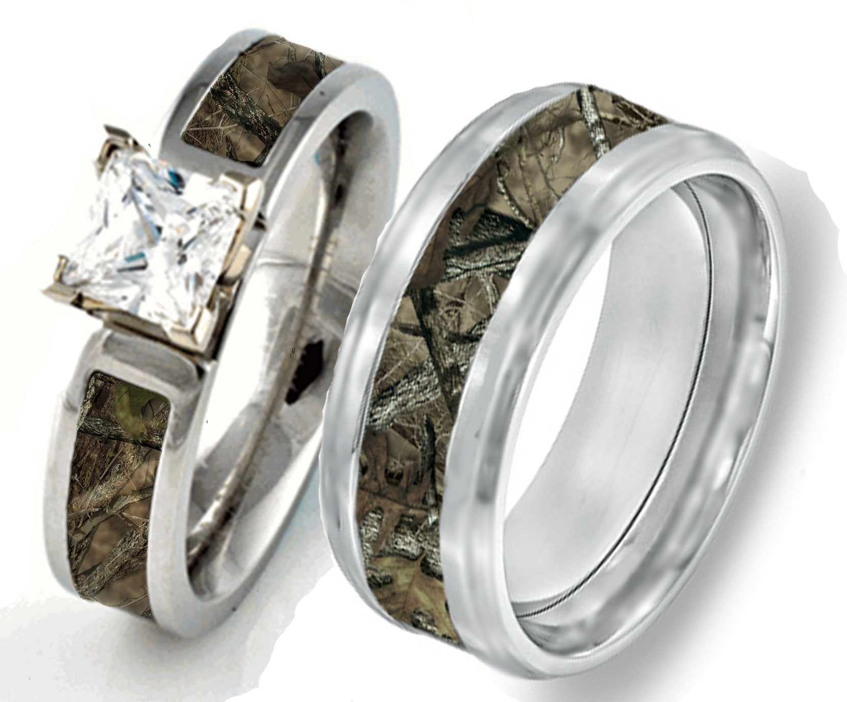 Camo Wedding Ring Sets With Real Diamonds
 Brilliant pink camo wedding ring sets Matvuk