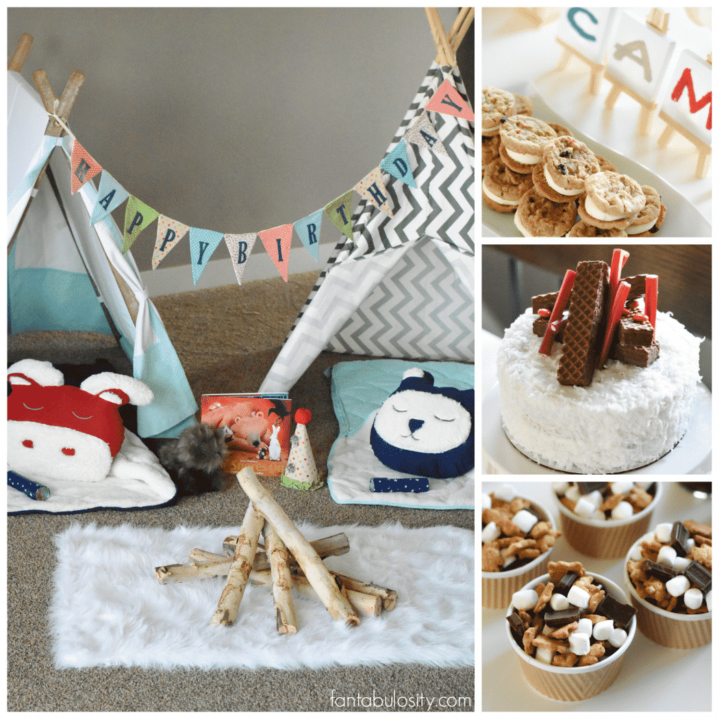 Campout Birthday Party Ideas
 Camping Birthday Party Ideas for Indoors Fantabulosity