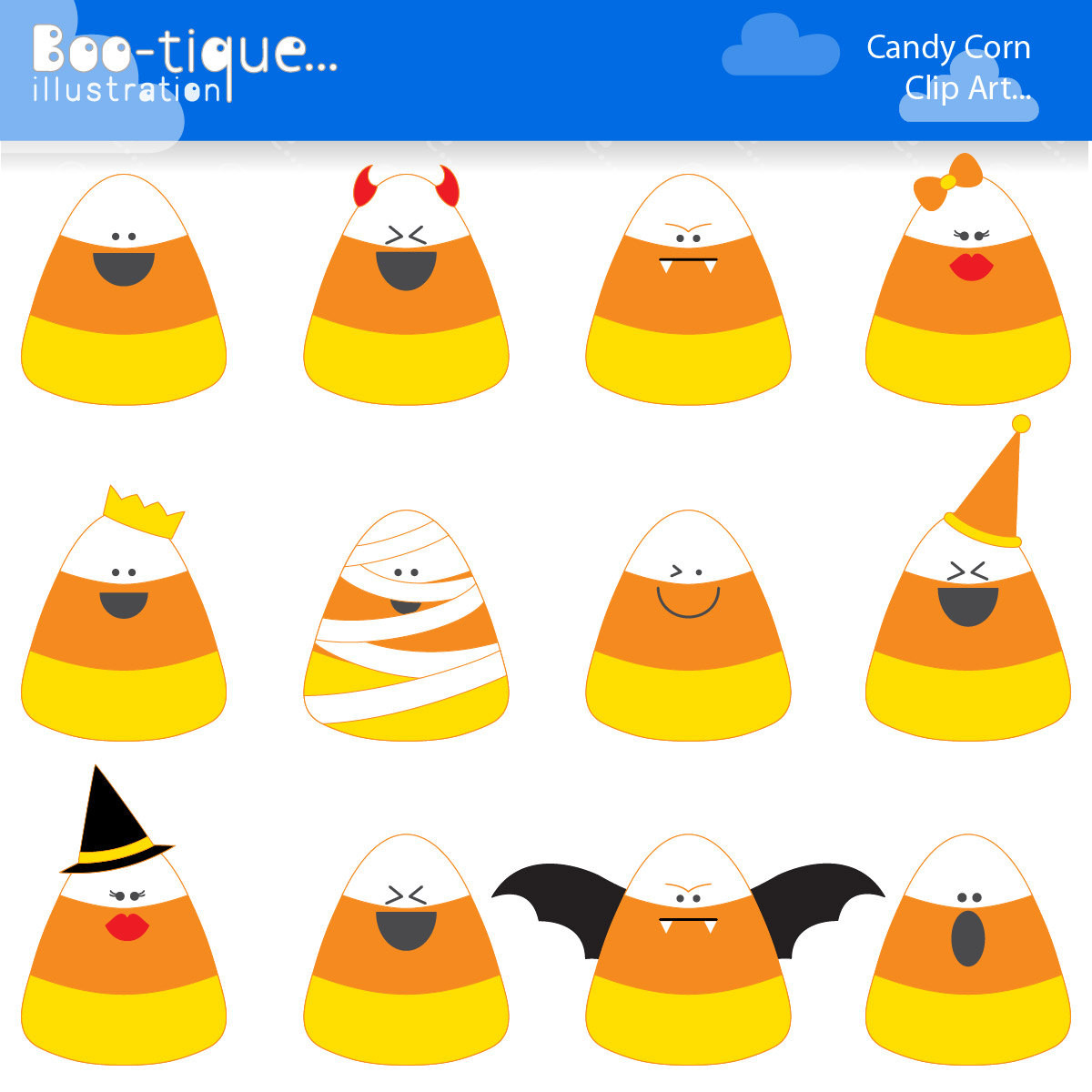 Candy Corn Clipart
 Halloween Candy Corn Digtial Clipart by BootiqueIllustration