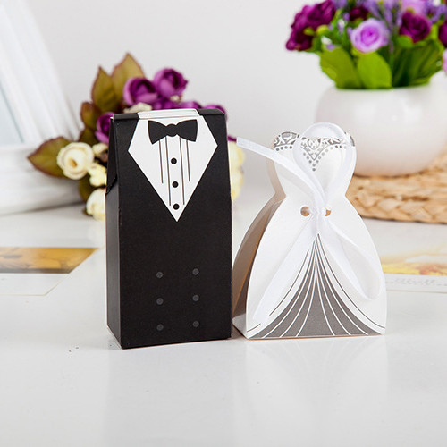 Candy For Wedding Favors
 100 Pieces Creative Bride and Groom Candy Box For Wedding