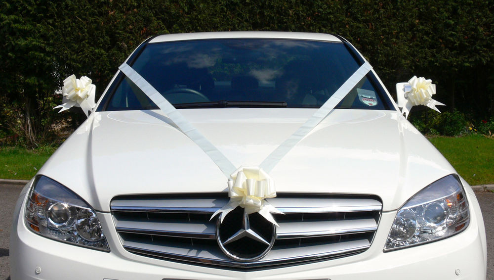 Car Decoration For Wedding
 IVORY Wedding Car Decoration Kit Bows & 7 Metres of