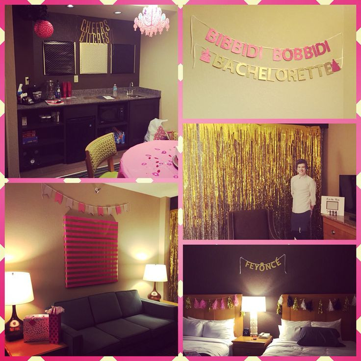 Casino Bachelorette Party Ideas
 Hotel room decorated for a bachelorette party