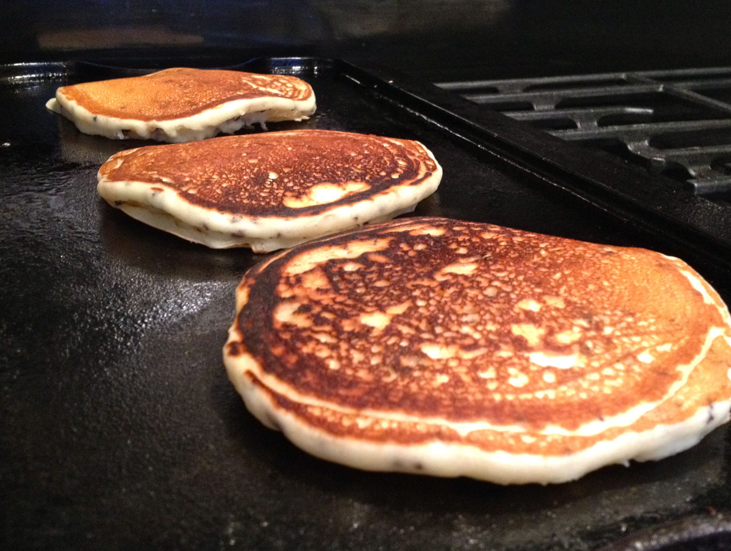 Cast Iron Pancakes
 pancakes on cast iron griddle