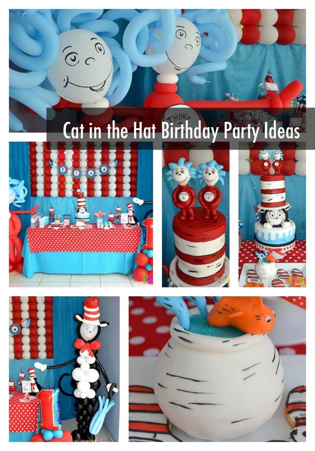 Cat In The Hat Birthday Decorations
 Cat in the Hat First Birthday Party Spaceships and Laser