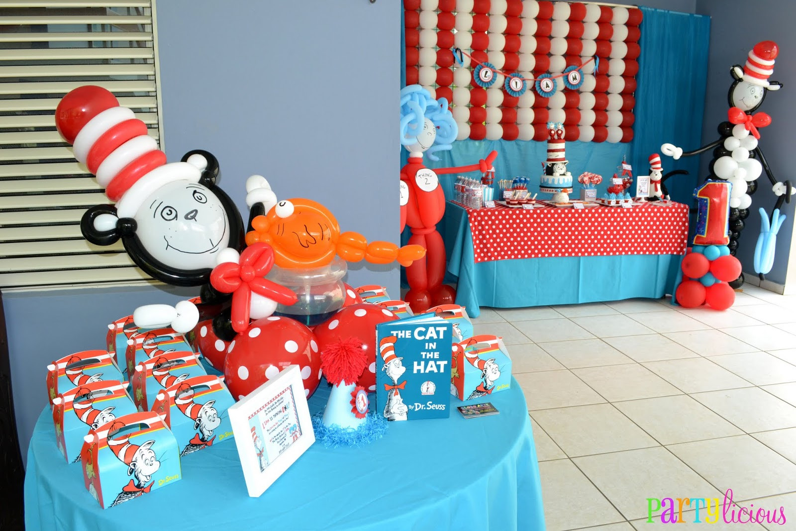 Cat In The Hat Birthday Decorations
 Partylicious Events PR The Cat in the Hat 1st Birthday