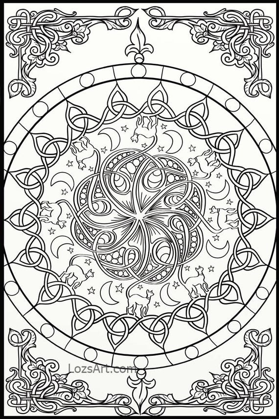 Celtic Adult Coloring Books
 10 x Celtic Knots & Mandala Adult Coloring Pages Instant PDF