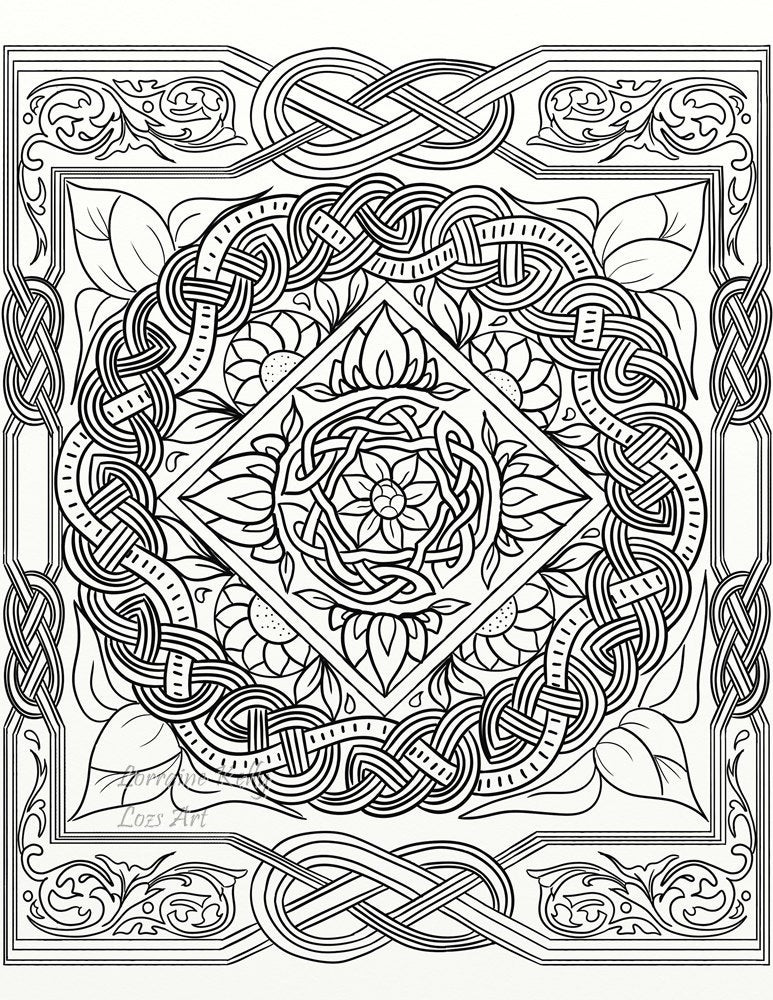 Celtic Adult Coloring Books
 5 x Celtic Knot Adult Coloring Pages Instant PDF Download DIY