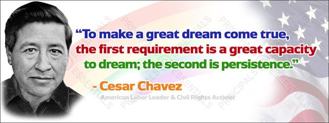 Cesar Chavez Quotes On Education
 Cesar Chavez Vinyl Banner