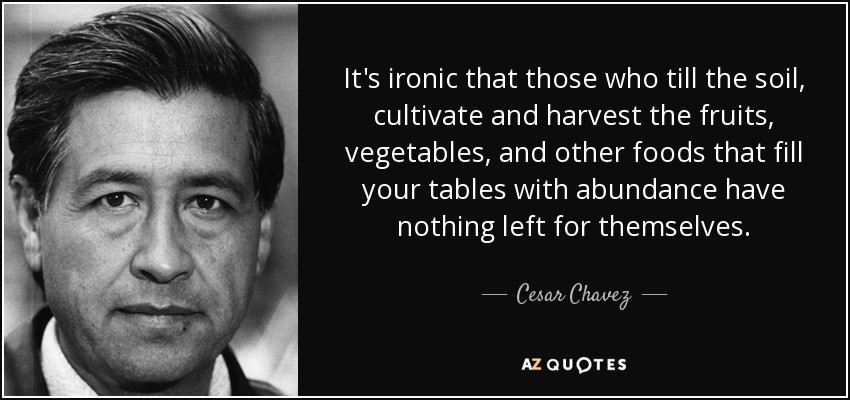 Cesar Chavez Quotes On Education
 Cesar Chavez quote It s ironic that those who till the