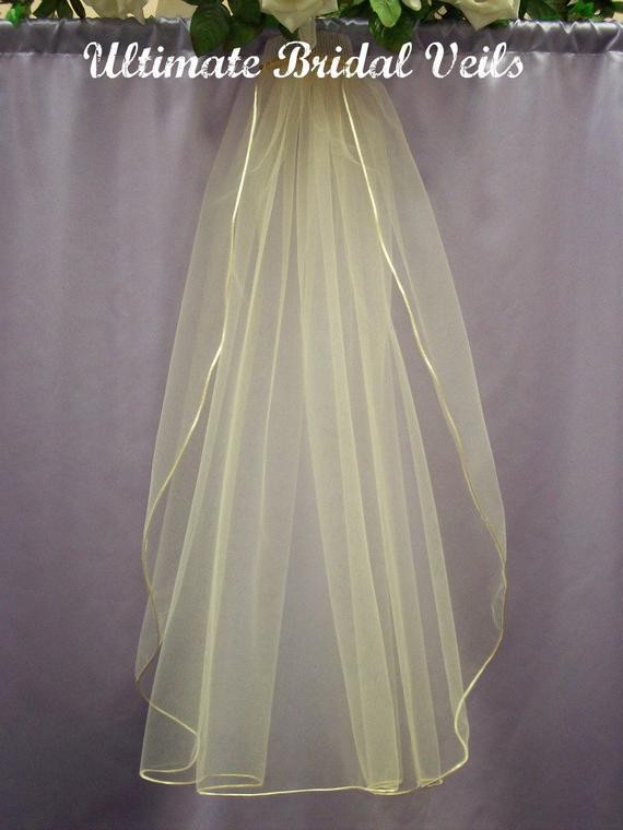 Champagne Wedding Veils
 Items similar to 1 Tier Champagne Bridal Wedding Veil