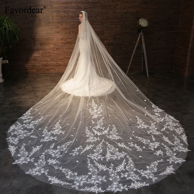 Champagne Wedding Veils
 Favordear Top Quality 4 5m Bridal Veil With Silver b 1