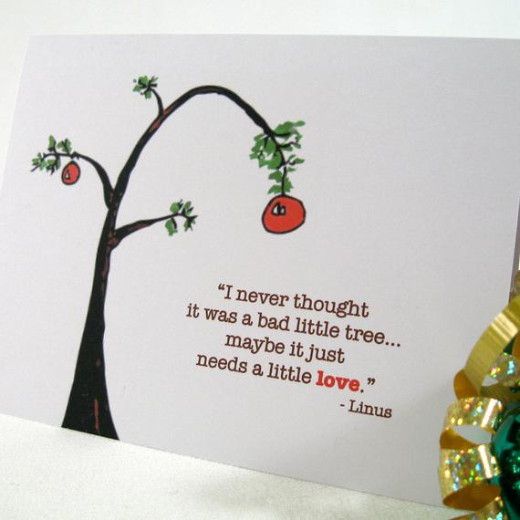 Charlie Brown Christmas Linus Quote
 Holiday Card Christmas Charlie Brown Greeting by StarsCards