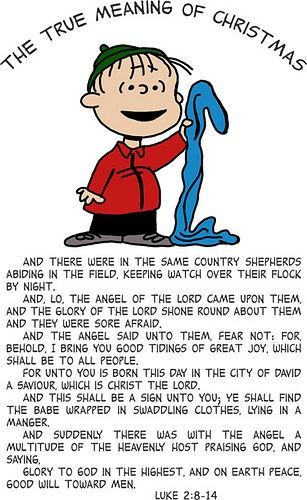 Charlie Brown Christmas Linus Quote
 true meaning of christmas Bing images