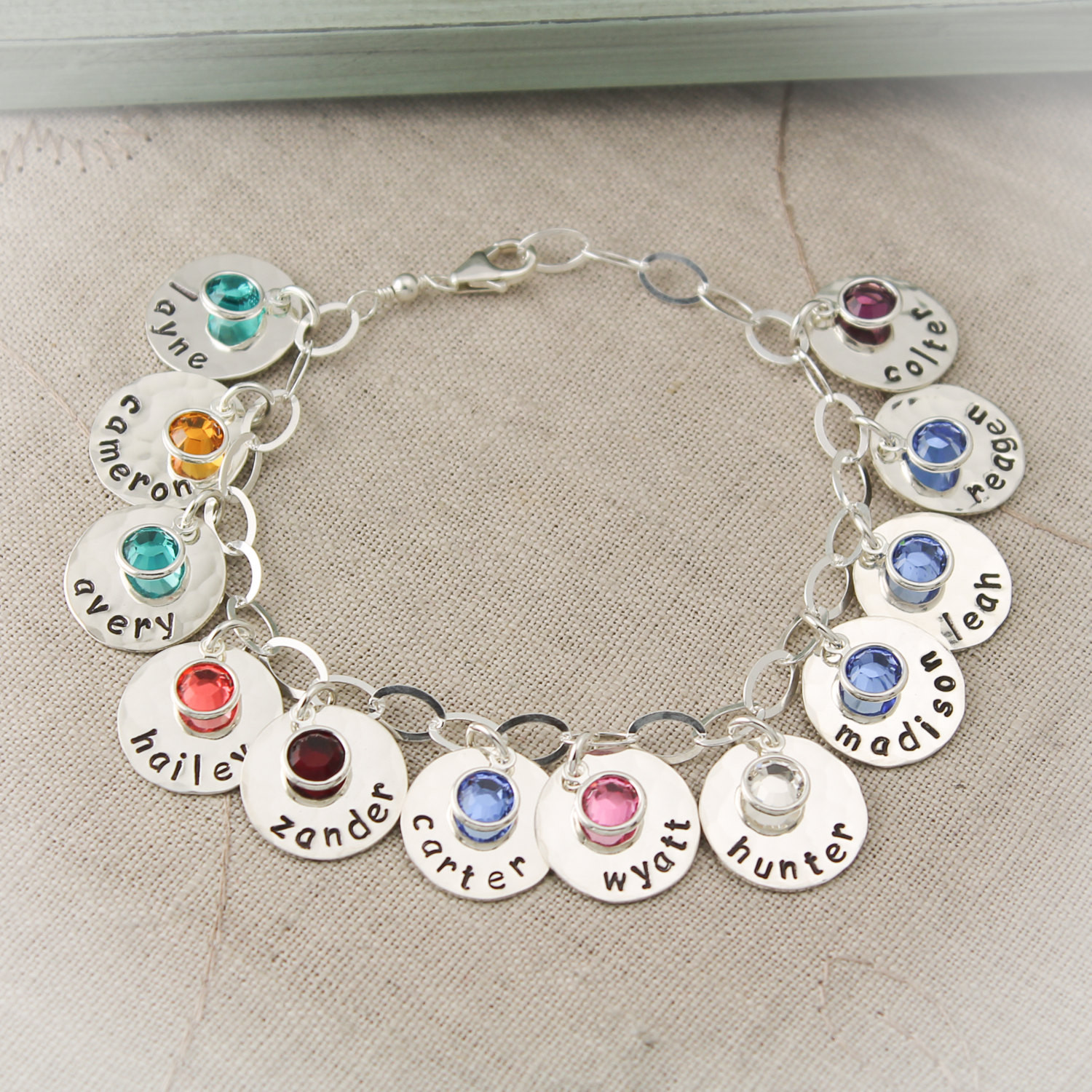 Charm Bracelets For Mom
 Personalized Mother Charm Bracelet with Birthstones Mommy