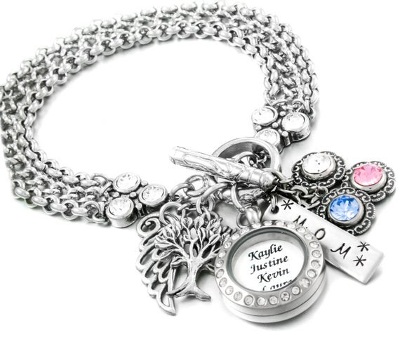 Charm Bracelets For Mom
 Kids Names Bracelet Grandma Bracelet Personalized Mom