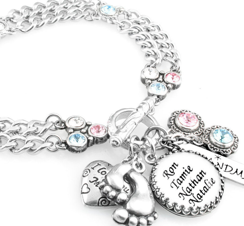 Charm Bracelets For Mom
 Mother s Charm Bracelet Mom Jewelry Nana by BlackberryDesigns