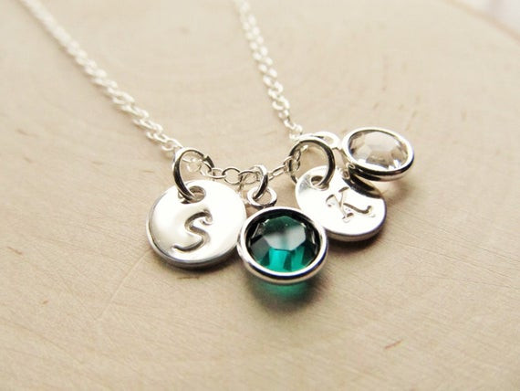 Charm Necklace For Mom
 Personalized Necklace for Mom Sterling Silver Birthstone
