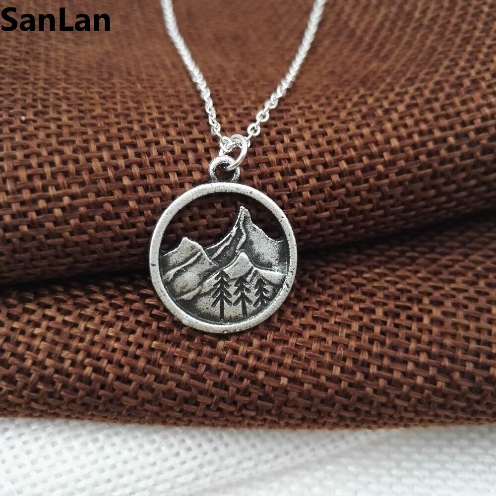 Charms For Necklaces
 10pcs Lovely round pendant Pine Tree charm under the