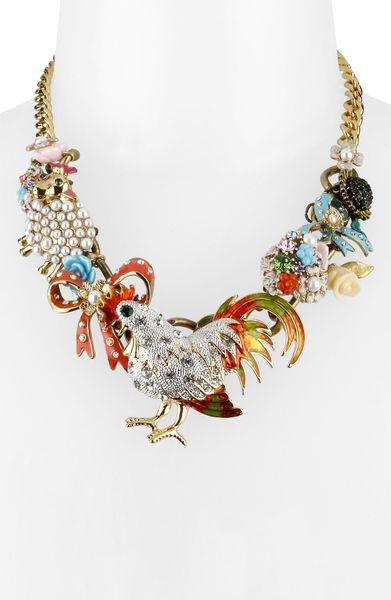 Charms For Necklaces
 Betsey Johnson Farmhouse Rooster Charm Necklace in Gold