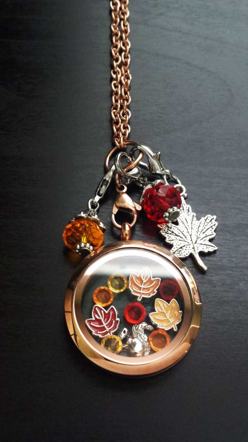 Charms For Necklaces
 Fall Floating Charm Locket Necklace Includes Locket Chain