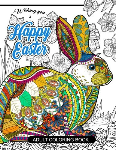 Cheap Adult Coloring Books
 Cheapest copy of Happy Easter Adult Coloring book Rabbit