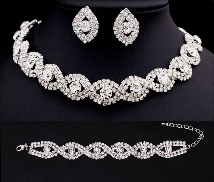 Cheap Bridal Jewelry Sets
 Hot Sale Free Shipping Wholesale Cubic Zirconia Bridal