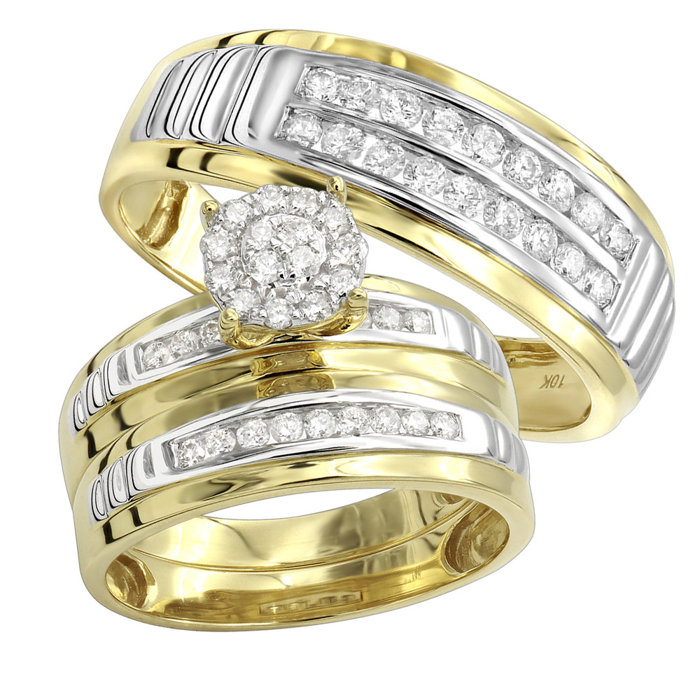 Cheap Diamond Wedding Rings
 10k Gold Cheap Diamond Engagement Ring and Wedding Bands