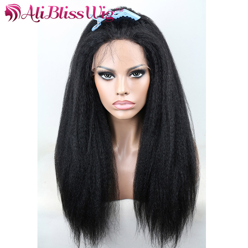 Cheap Human Lace Front Wigs With Baby Hair
 Top Quality Italian Yaki Cheap Human Hair Lace Front Wigs