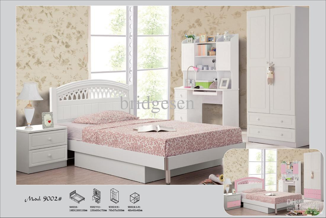 Cheap Kids Bedroom Furniture
 White Pink Princess Children Bedroom Furniture Children