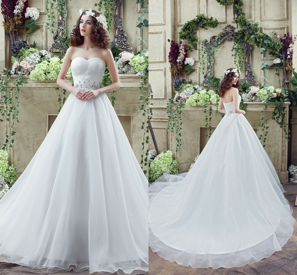 Cheap Lace Wedding Dress
 Cheap White Ivory Wedding Dresses Ball Gown Organza
