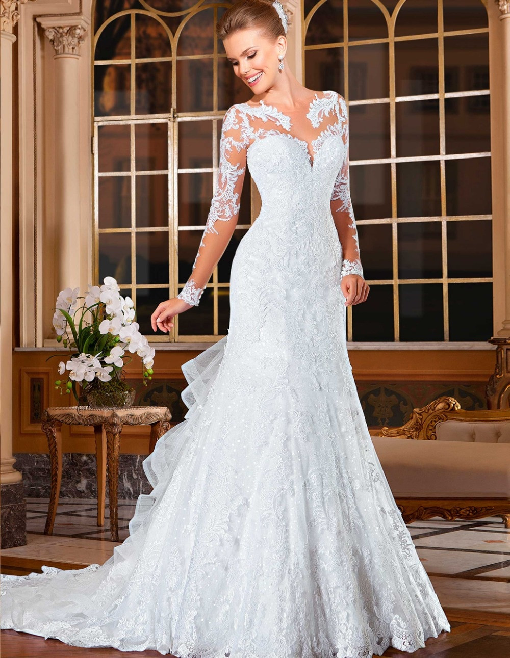 Cheap Lace Wedding Dress
 Attractive Wedding Gowns Bridal Dresses Popular Vintage