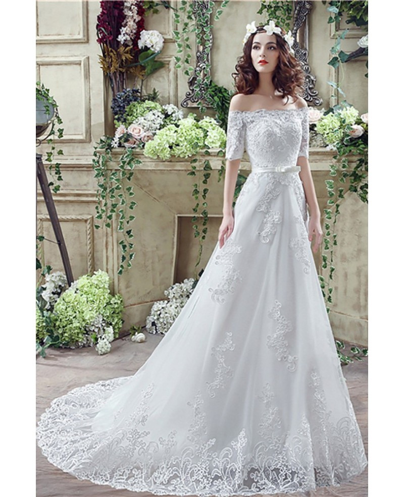 Cheap Lace Wedding Dress
 Cheap Gorgeous Princess Lace Wedding Dress With f The