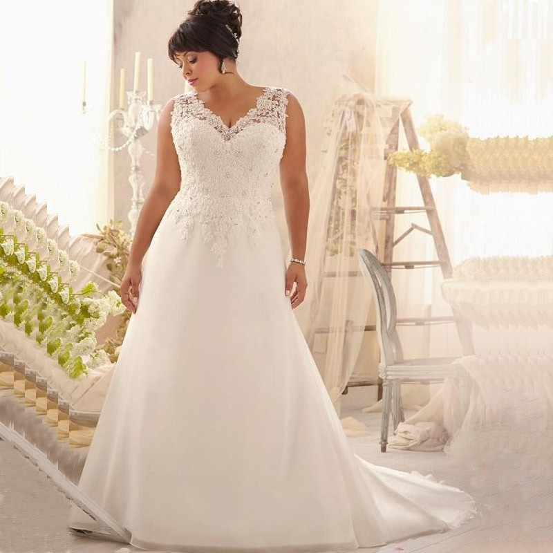 Cheap Wedding Dresses Plus Size
 Aliexpress Buy 2017 Elegant V neck Plus Size Wedding